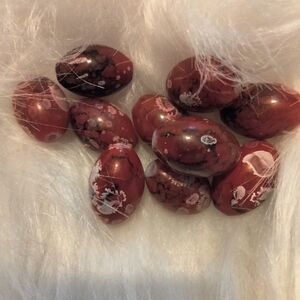 Vintage Red,Black, White Beads Lot Of 10